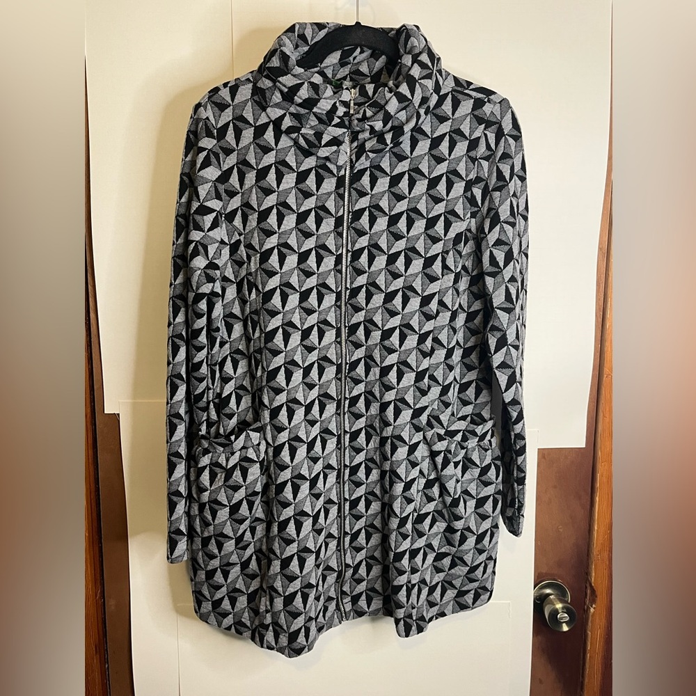 Shannon Passero Women’s Sz M Gray & Black Geometric Turkish Swing Jacket